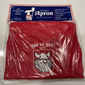 NORWEGIAN SCANDINAVIAN Red Vaer Sa God Apron - NEW
